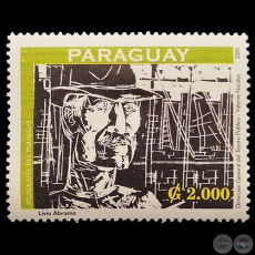 Grabado de LIVIO ABRAMO - SELLO POSTAL PARAGUAYO AÑO 2001